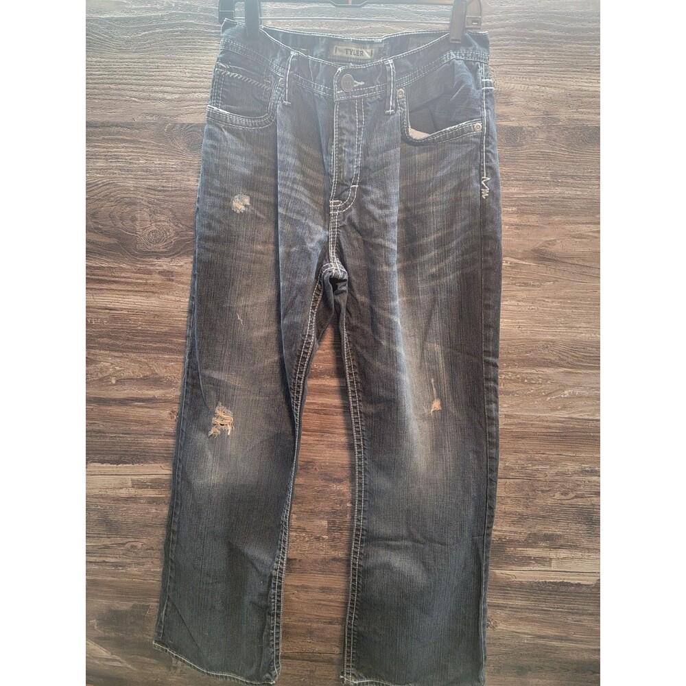 BKE Buckle Tyler Jeans Mens 32R 32x31  Straight Leg Distressed Denim